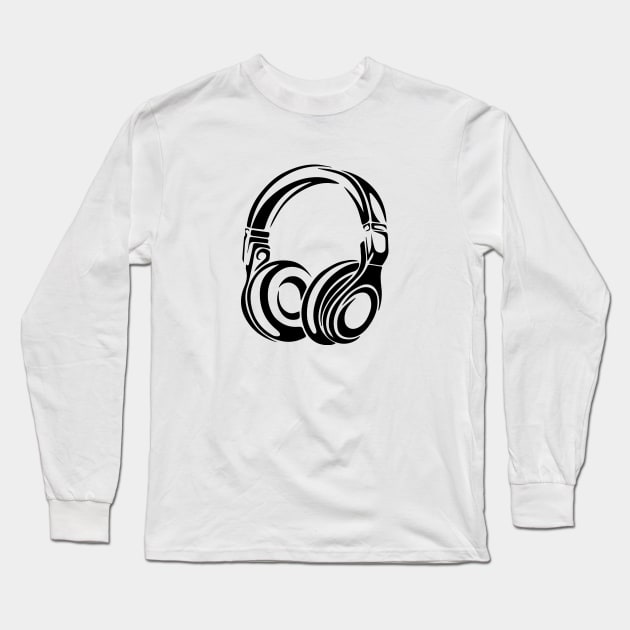 Headphones Long Sleeve T-Shirt by amalya